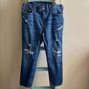 Old Navy Men's Relaxed slim Fit Distressed Blue Jeans tapered
